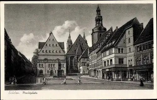 Ak Lutherstadt Eisleben, Marktplatz