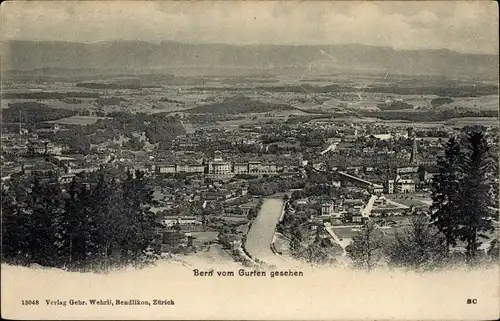 Ak Bern Stadt Schweiz, vom Gurten gesehen