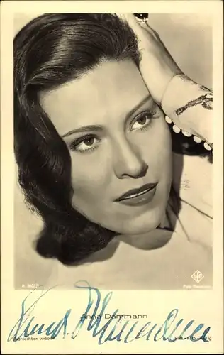 Ak Schauspielerin Anna Dammann, Portrait, Autogramm
