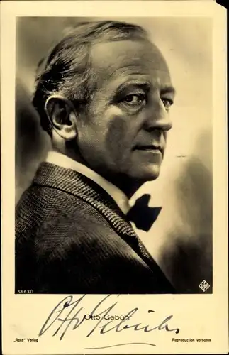 Ak Schauspieler Otto Gebühr, Portrait, Ufa Film, Autogramm