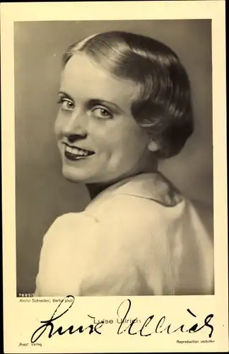 Ak Schauspielerin Luise Ullrich, Portrait, Autogramm