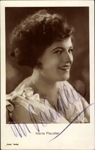 Ak Schauspielerin Maria Paudler, Portrait, Autogramm