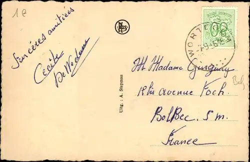 Ak Wortegem Ostflandern, Die Kirche