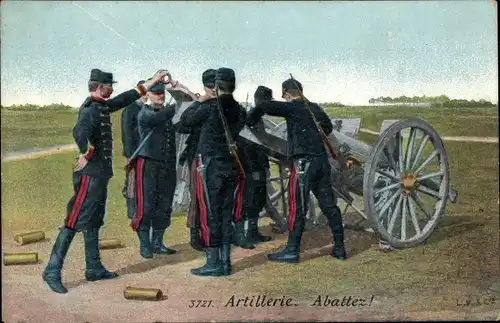 Ak Französische Soldaten, Artillerie, Geschütz