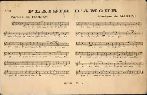Lied Ak Plaisir d'Amour, Florian, Martini