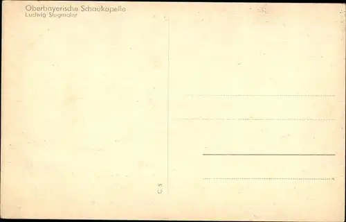 Ak Oberbayerische Schaukapelle, Ludwig Stegmaier, Zither, Kontragitarre, Akkordeon