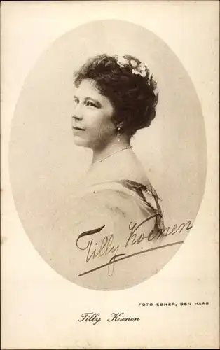 Ak Opernsängerin Tilly Koenen, Portrait