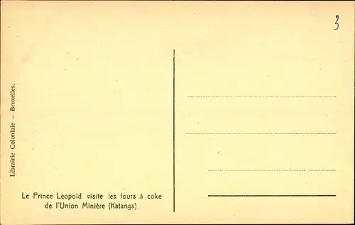 Ak Katanga RD Kongo Zaire, Prinz Leopold besucht, Union Miniere