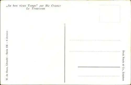 Künstler Ak Cramer, Rie, In den guten alten Zeiten, das Trousseau