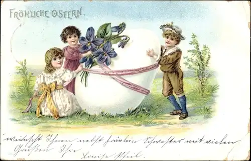 Ak Glückwunsch Ostern, Osterei, Kinder