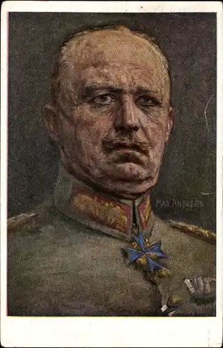 Künstler Ak Antlers, Max, General Erich Friedrich Wilhelm Ludendorff