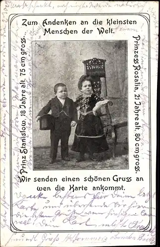 Ak Liliputaner, Prinz Stanislow, Prinzessin Rosalia