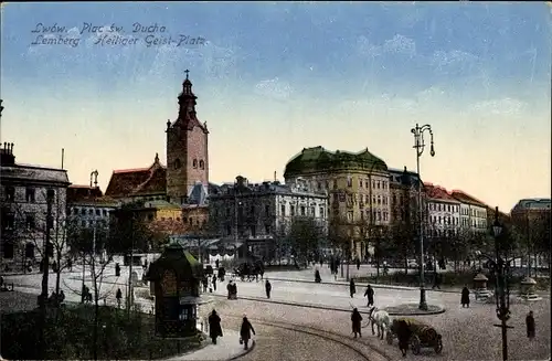 Ak Lwów Lemberg Ukraine, Heiliger-Geist-Platz