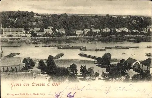Ak Krosno Odrzańskie Crossen Oder Ostbrandenburg, Gesamtansicht