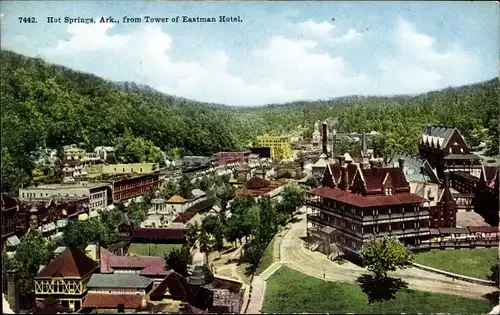 Ak Hot Springs Arkansas USA, vom Tower of Eastman Hotel