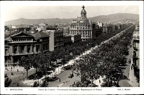 Ak Barcelona Katalonien Spanien, Paseo de Gracia