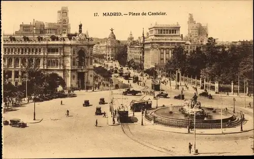 Ak Madrid, Spanien, Plaza de Castelar