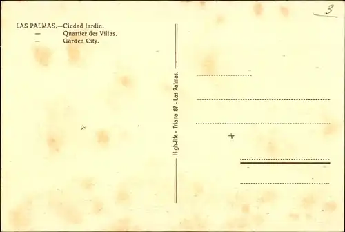 Ak Las Palmas de Gran Canaria Kanarische Inseln, Ciudad Jardin