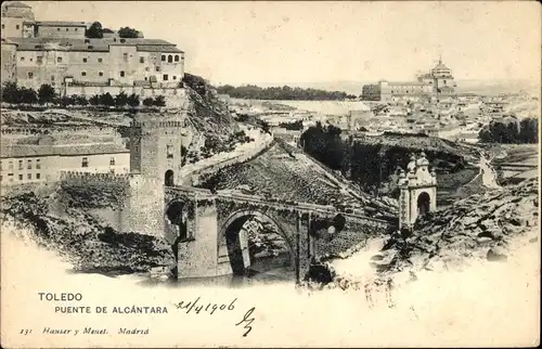 Ak Toledo Kastilien La Mancha Spanien, Puente de Alcantara