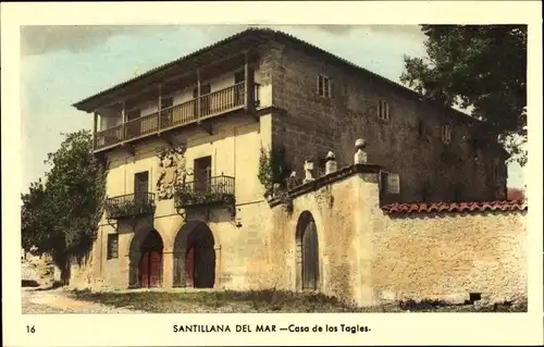 Ak Santillana del Mar Kantabrien, Haus der Tagles