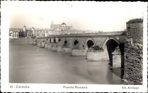 Ak Cordoba Andalusien Spanien, Römische Brücke