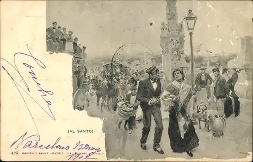 Künstler Ak Madrid Spanien, Al Santo