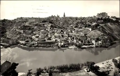 AK Toledo Castilla La Mancha Spanien, Gesamtansicht und Fluss Tejo