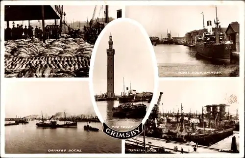 Ak Grimsby Lincolnshire England, Docks, Turm, Royal Dock