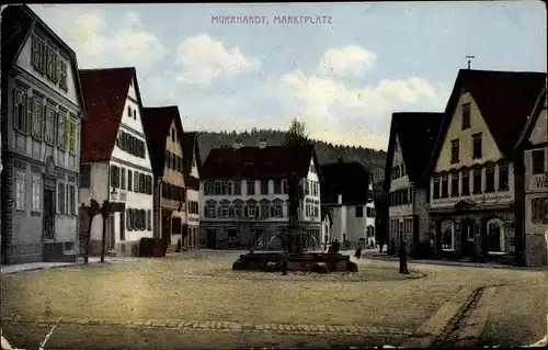 Ak Murrhardt in Baden Württemberg, Marktplatz, Brunnen