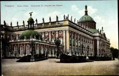 Ak Potsdam, Neues Palais, Sommersitz des Kaisers