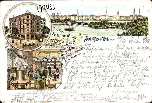 Litho Hamburg, Restaurant Kiel's eck, Saal, Brücke