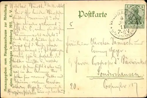 Künstler Ak Hamburg, Kinderhilfstag Mai 1911, Frauen u. Männer, Gruppe, Blumenkörbe