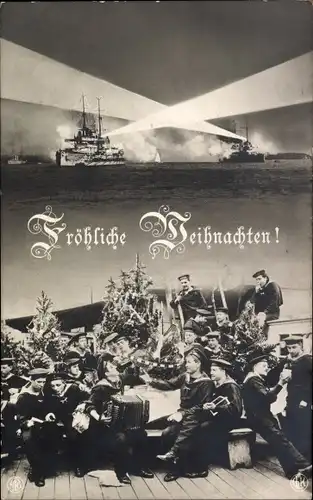Ak Glückwunsch Weihnachten, Deutsche Kriegsschiffe, Seeleute, MSP 93