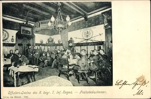 Ak Offiziers-Kasino des KB 7. Infanterie-Regiments, Frühstückszimmer
