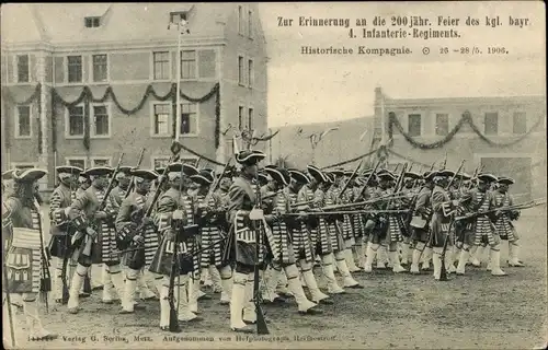 Ak 200 Jahrfeier des KB 4. Infanterie-Regiments 1906, Historische Kompagnie