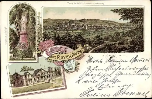 Litho Ravensburg in Württemberg Oberschwaben, Totalansicht