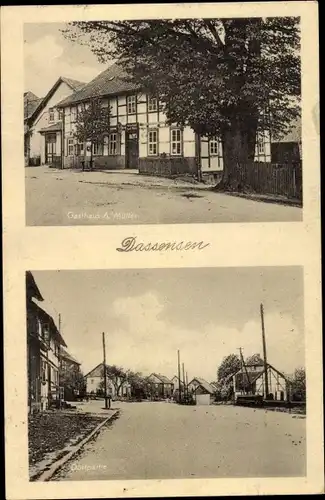 Ak Dassensen Einbeck in Niedersachsen, Gasthaus, Dorfpartie