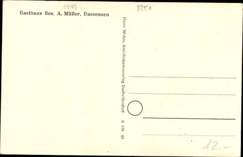 Ak Dassensen Einbeck in Niedersachsen, Gasthaus, Dorfpartie