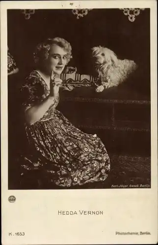 Ak Schauspielerin Hedda Vernon, Portrait