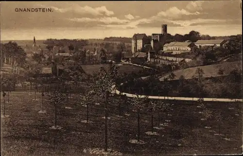 Ak Gnandstein Kohren Sahlis Frohburg in Sachsen, Burg Gnandstein, Panorama