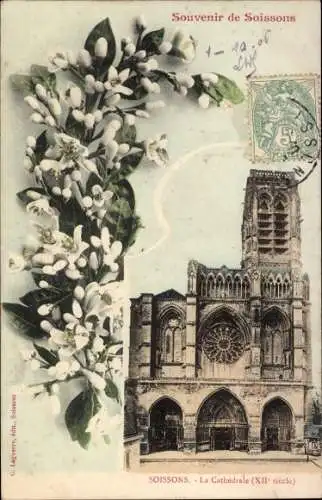 Ak Soissons-Aisne, Kathedrale