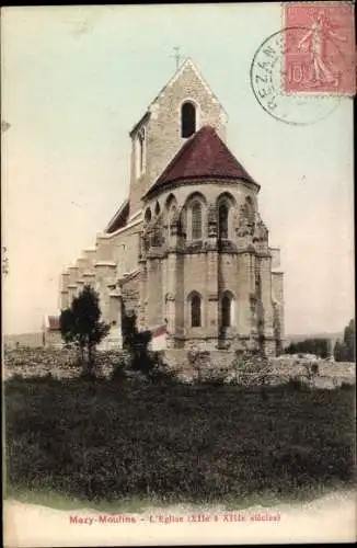 Ak Mézy Moulins Aisne, Kirche