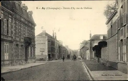 Ak Ay Marne, Eingang der Ay rue de Chalons