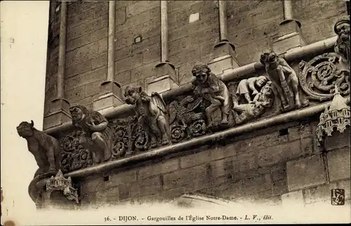 Ak Dijon Côte d'Or, Wasserspeier der Kirche Notre-Dame