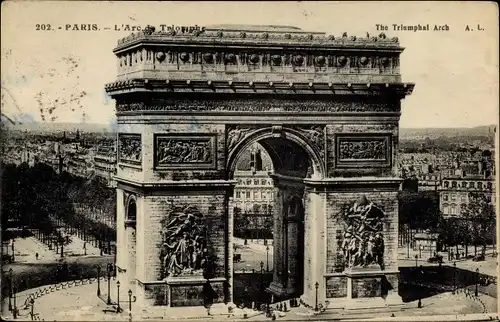 Ak Paris VIII., Der Arc de Triomphe