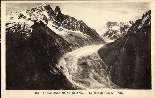 Ak Chamonix Mont Blanc Haute Savoie, Das Mer de Glace