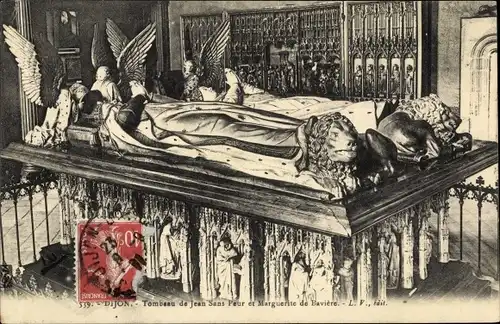 Ak Dijon Côte d'Or, Grab von Johannes dem Furchtlosen und Margarete von Bayern