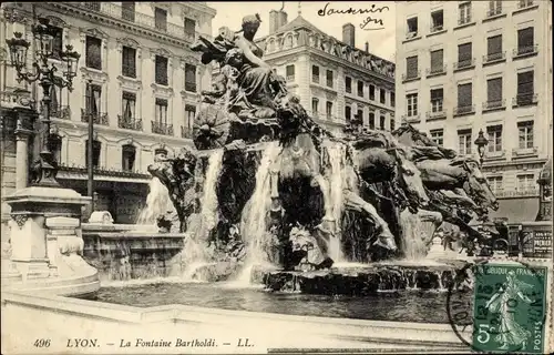 Ak Lyon Rhône, La Fontaine Bartholdi