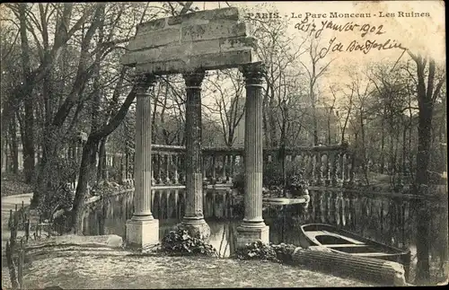Ak Paris VIII., Parc Monceau, Die Ruinen