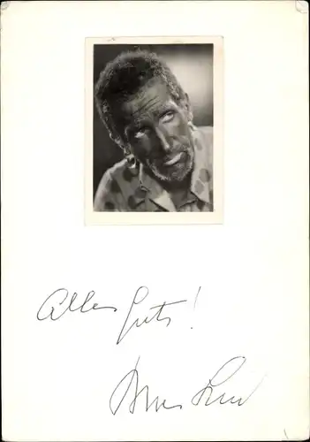 Autogrammkarte Schauspieler und Sänger Bruce Low, Portrait, Autogramm
